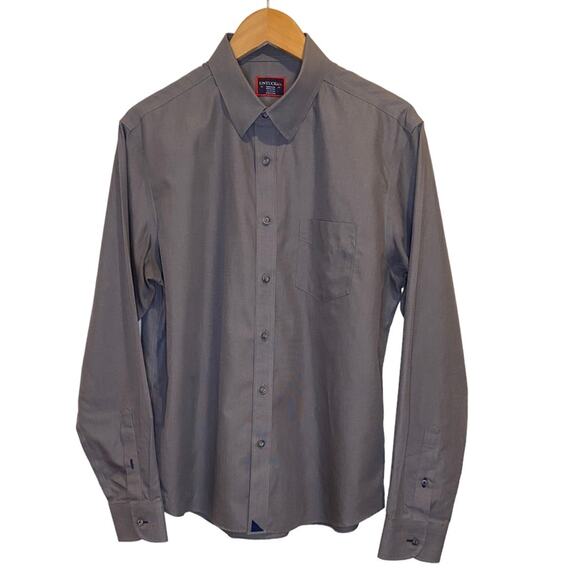 UNTUCKit Men's Wrinkle-Free Sangiovese Long Sleeve Gray Button Down Shirt Medium - Picture 1 of 9